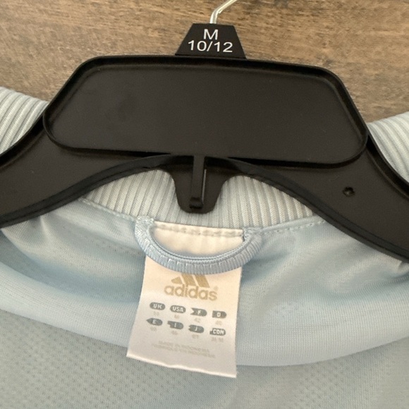 ADIDAS Women’s Track Cropped Baby Blue Jacket Sportwear Lightweight Size M - Picture 7 of 8